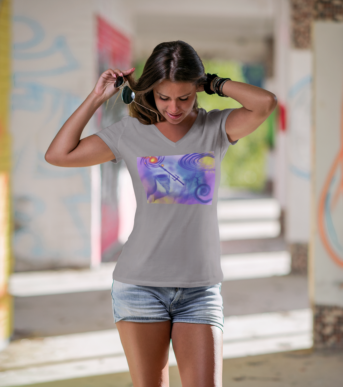 Anti Mind Control Women's Jersey Short Sleeve V-Neck Tee