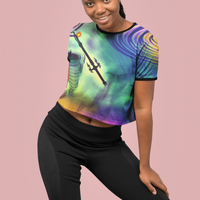 Anti Mind Control Green AOP Crop Tee
