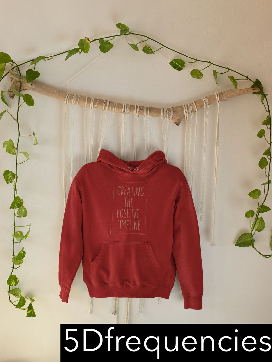 PositiveTimeline Unisex Red College Hoodie