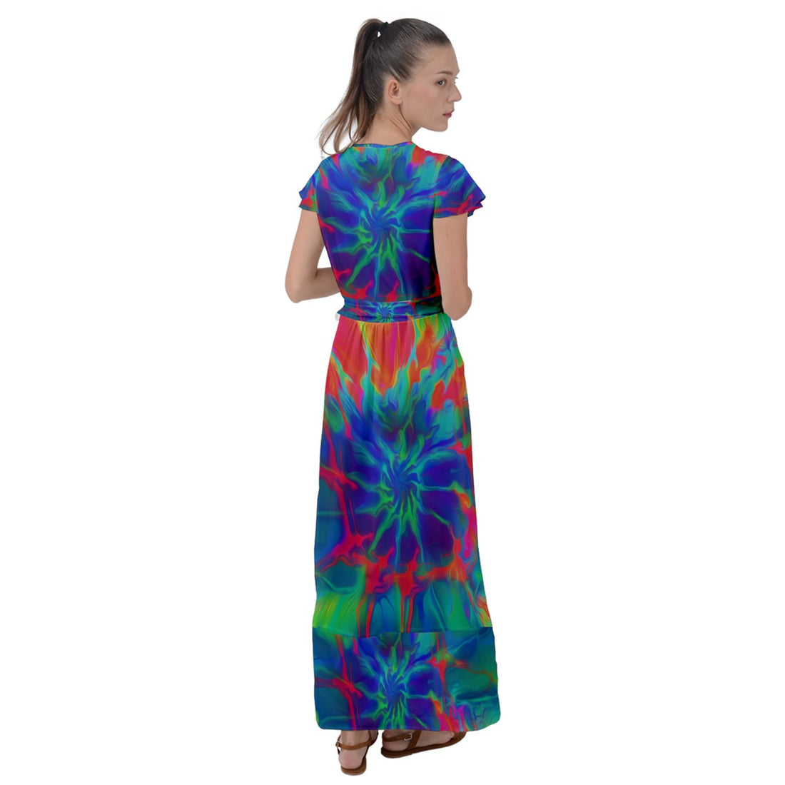 Neurotransmitters Activation Flutter Sleeve MAXI Dress