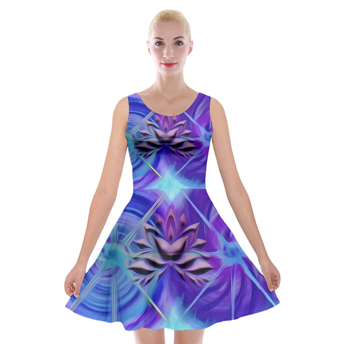 Twin Flames & Multidimensional Benefits Velvet Skater Dress