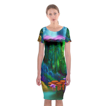 Feminine Energy Balance Classic Short Sleeve Midi Dress