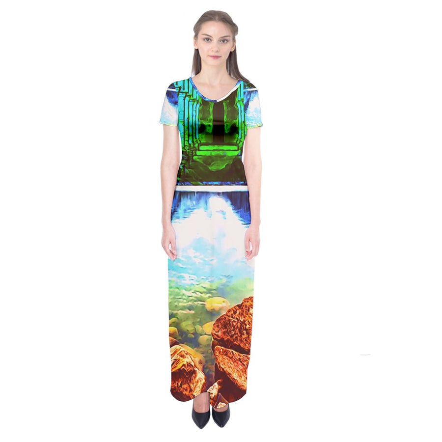 Protect your home and frequency Short Sleeve Maxi Dress