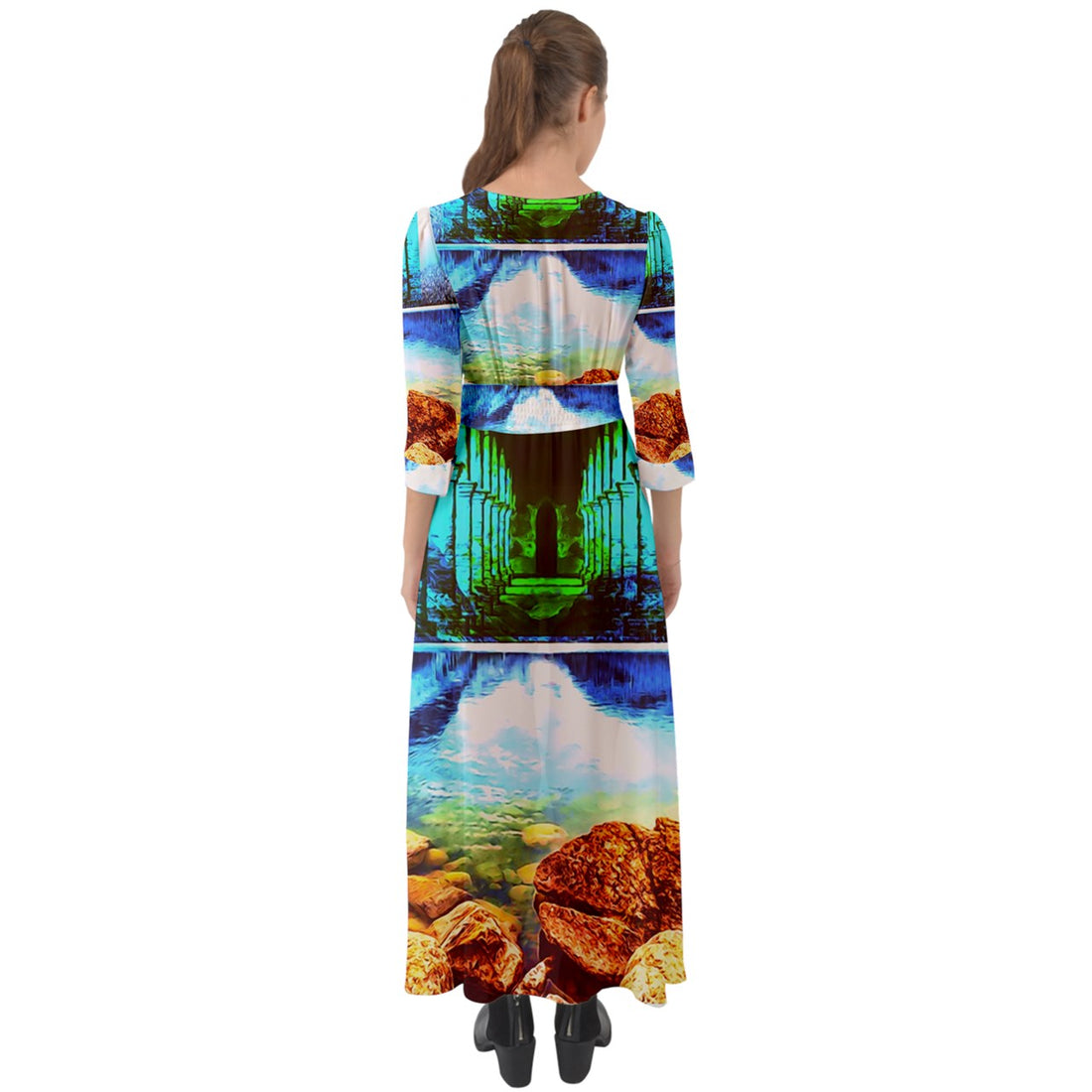 Protect your home and frequency Button Up Boho Maxi Dress