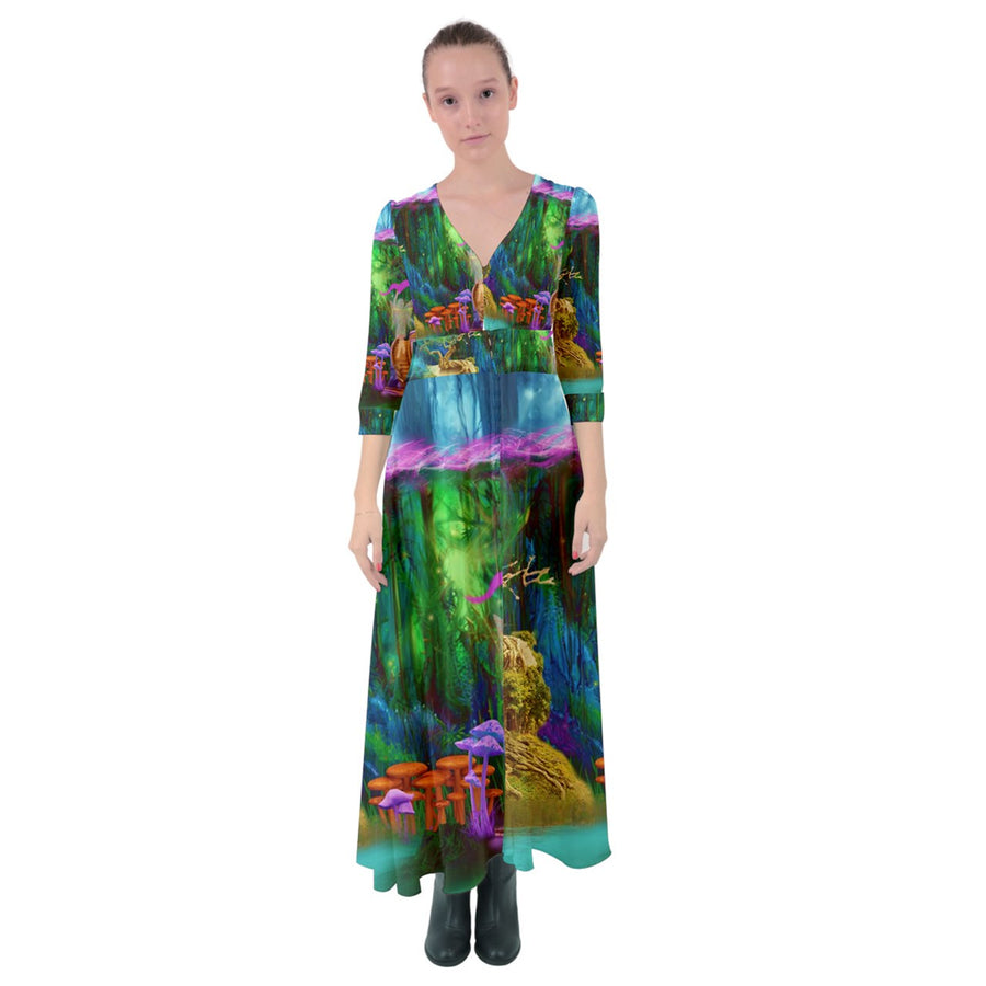 Feminine Energy Balance Button Up Maxi Dress