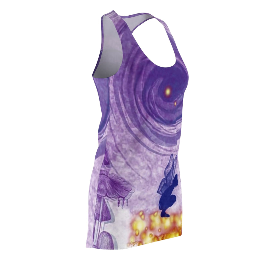 Aetherial Detox Frequency Purple Women's Cut & Sew Racerback Dress - Non Stretchy