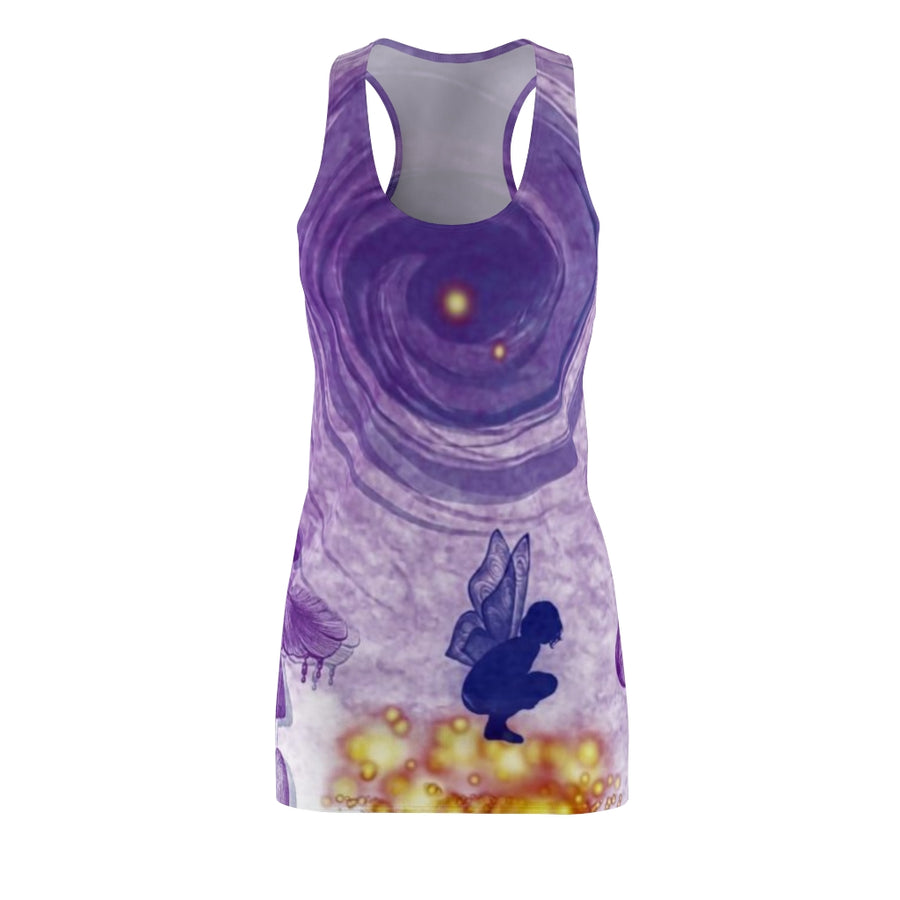 Aetherial Detox Frequency Purple Women's Cut & Sew Racerback Dress - Non Stretchy